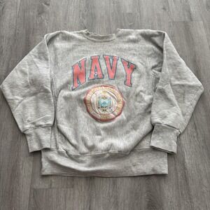 Vintage United States Naval Academy Sweatshirt Mens Small 90s Patch
